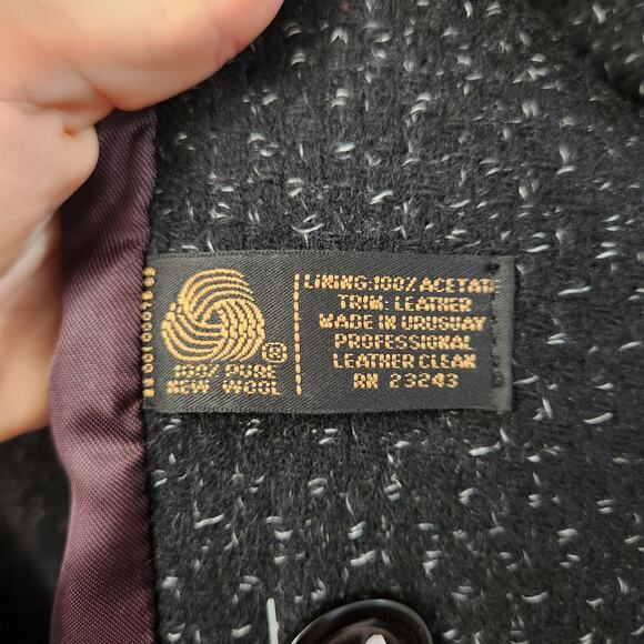 David Benjamin Collection Wool Coat 8 Black Classic Timeless Quiet Luxury Fall - Picture 5 of 9